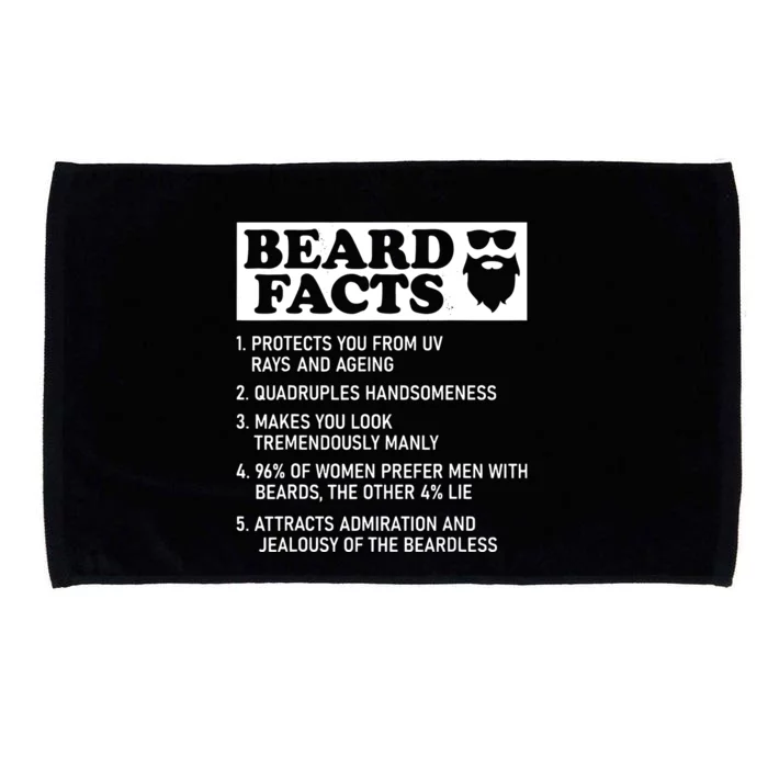 Funny Beard Facts Protects Ageing Makes Manly Bearded Dad Microfiber Hand Towel