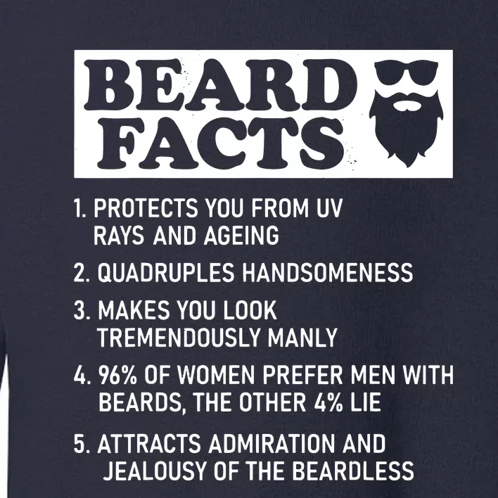 Funny Beard Facts Protects Ageing Makes Manly Bearded Dad Toddler Sweatshirt