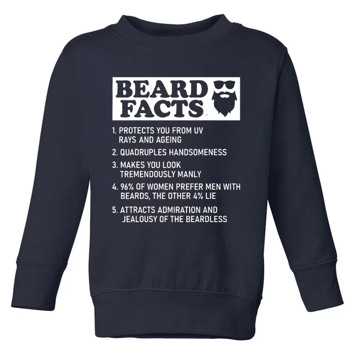 Funny Beard Facts Protects Ageing Makes Manly Bearded Dad Toddler Sweatshirt