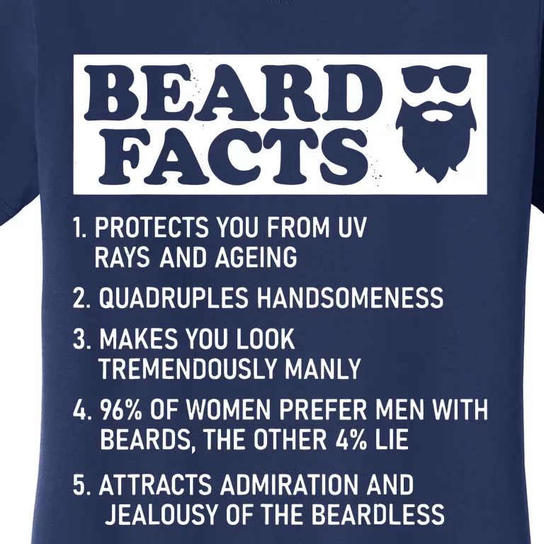 Funny Beard Facts Protects Ageing Makes Manly Bearded Dad Women's T-Shirt