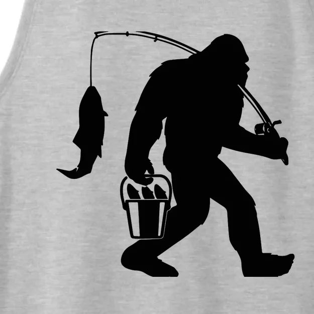 Funny Bigfoot Fishing Sasquatch Gift Ladies Tri-Blend Wicking Tank