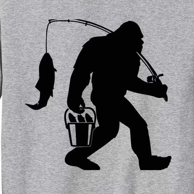 Funny Bigfoot Fishing Sasquatch Gift Tall Sweatshirt