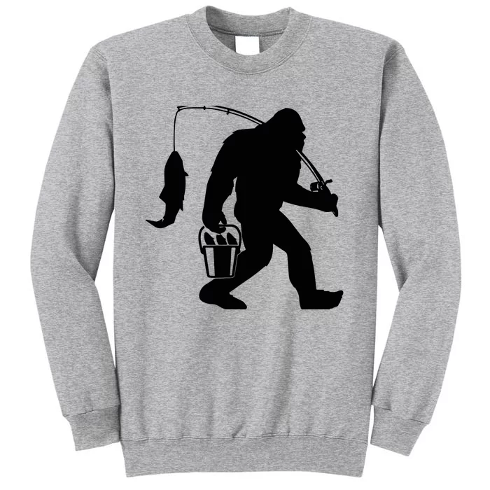 Funny Bigfoot Fishing Sasquatch Gift Tall Sweatshirt