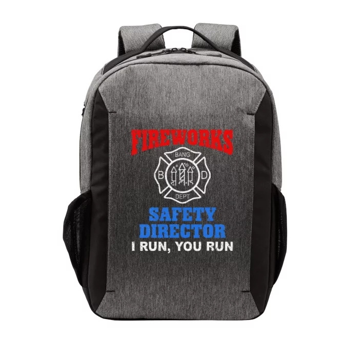 Funny Bang Firecracker Firework Safety Director I Run You Run Vector Backpack