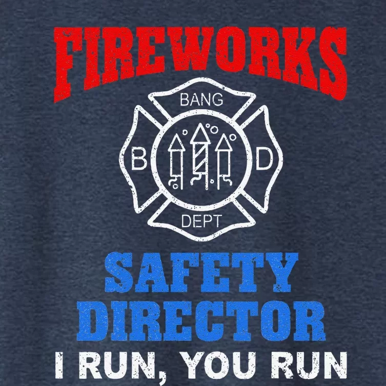 Funny Bang Firecracker Firework Safety Director I Run You Run Women's Crop Top Tee