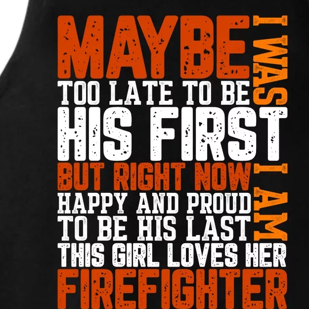 Firefighter Boyfriend Firefighter Husband Quote Funny Couple Valentine Slogan Ladies Tri-Blend Wicking Tank