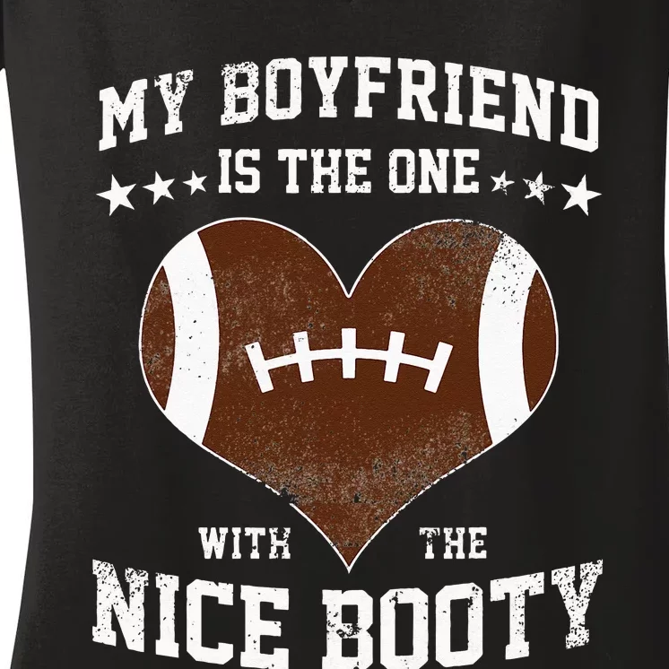 Football Boyfriend Girlfriend Girl Women's V-Neck T-Shirt