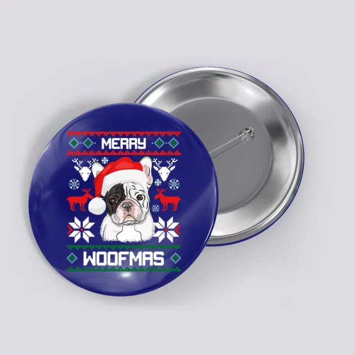 French Bulldog Gift For Merry Christmas Woofmas Frenchie Gift Button