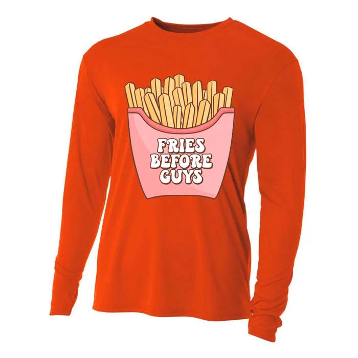 Fries Before Guys French Fires Lover Food Lover Valentines Cute Gift Cooling Performance Long Sleeve Crew