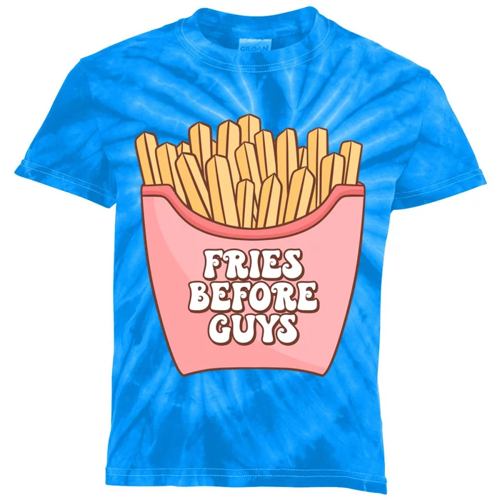 Fries Before Guys French Fires Lover Food Lover Valentines Cute Gift Kids Tie-Dye T-Shirt