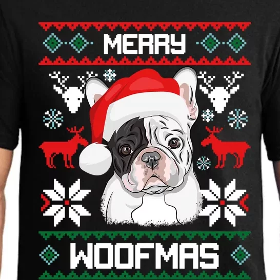 French Bulldog Gift For Merry Christmas Woofmas Frenchie Funny Gift Pajama Set