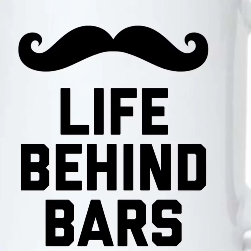 Funny Beard Gift Life Behind Bars Handlebar Mustache Gift Black Color Changing Mug