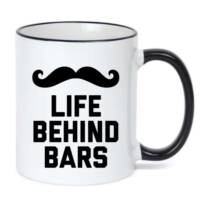 Funny Beard Gift Life Behind Bars Handlebar Mustache Gift Black Color Changing Mug