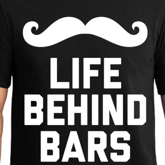 Funny Beard Gift Life Behind Bars Handlebar Mustache Gift Pajama Set