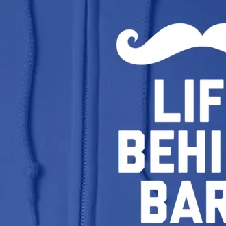 Funny Beard Gift Life Behind Bars Handlebar Mustache Gift Full Zip Hoodie