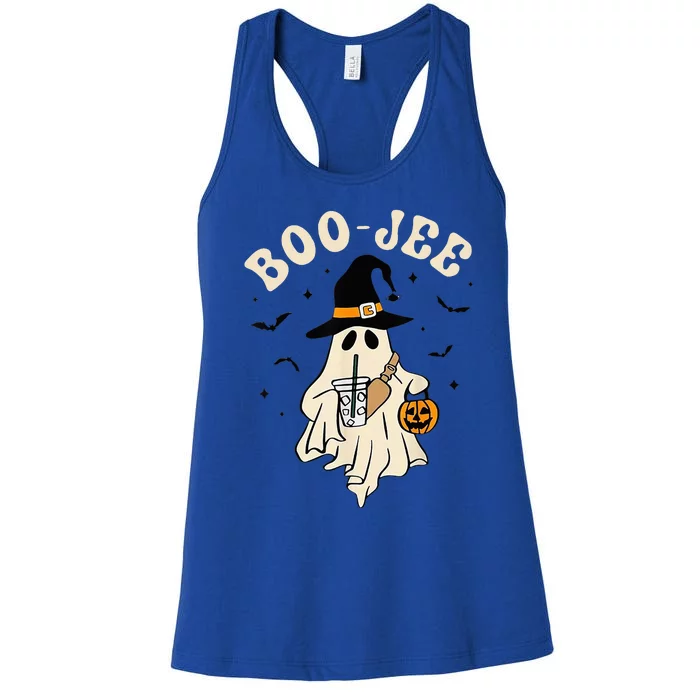 Funny Boojee Ghost Halloween Boo Jee Ghost Spooky Season Women's Racerback Tank