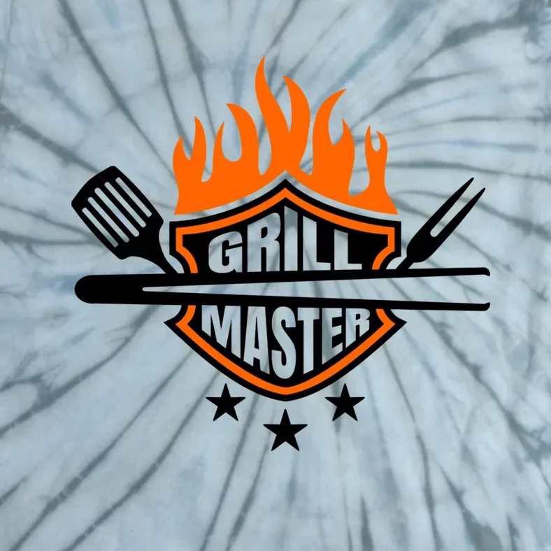 Funny Bbq Grill Master Grillfather Grilling Flames Grillers Gift Tie-Dye T-Shirt