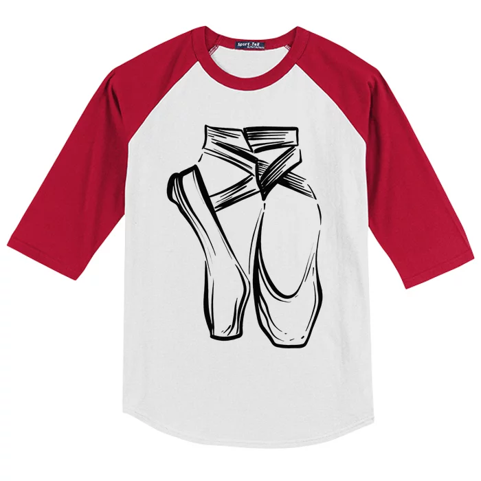 Funny Ballerina Gift Cool Dancer Ballet Pointe Shoes Kids Colorblock Raglan Jersey