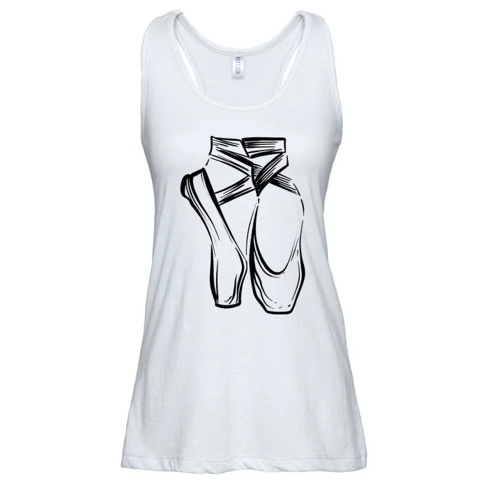 Funny Ballerina Gift Cool Dancer Ballet Pointe Shoes Ladies Essential Flowy Tank