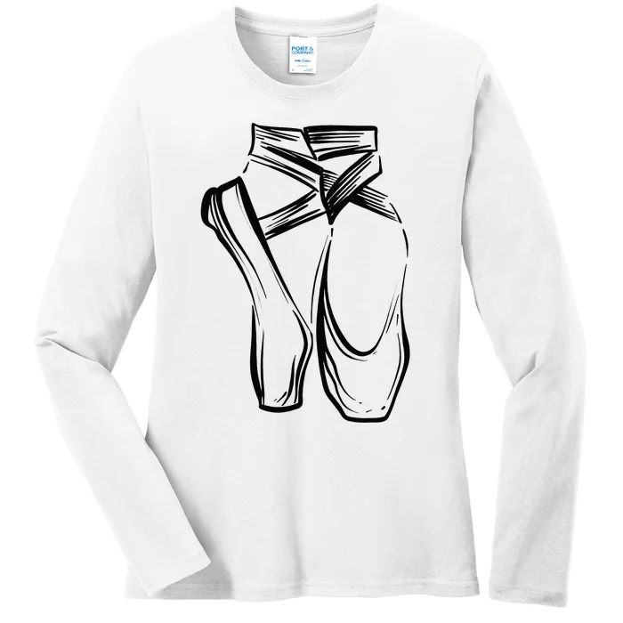 Funny Ballerina Gift Cool Dancer Ballet Pointe Shoes Ladies Long Sleeve Shirt