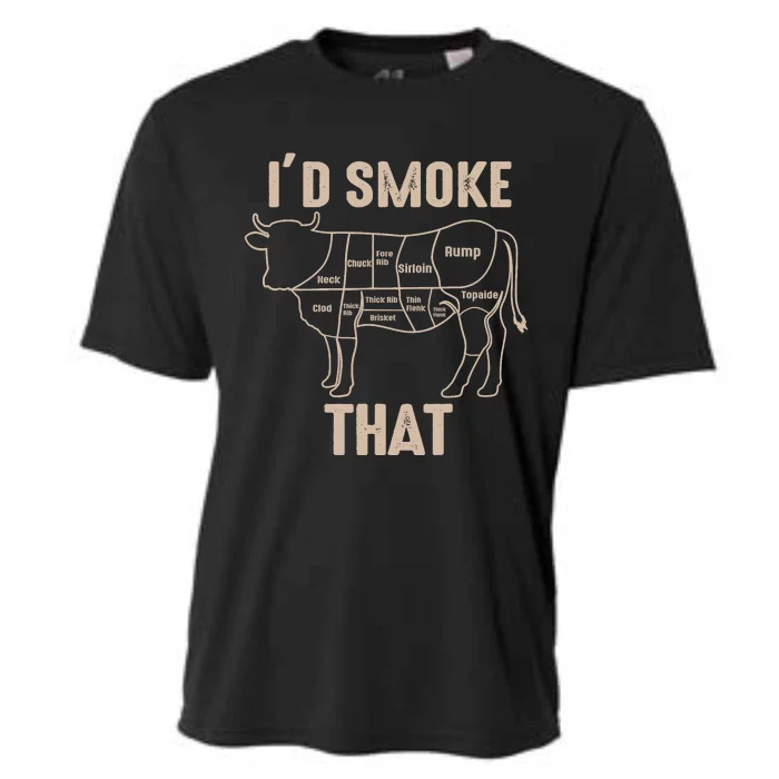 Funny BBQ Grilling Quote Cow Cooling Performance Crew T-Shirt