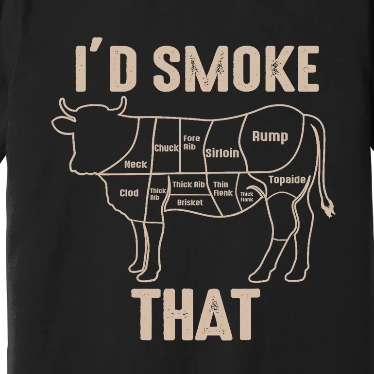 Funny BBQ Grilling Quote Cow Premium T-Shirt