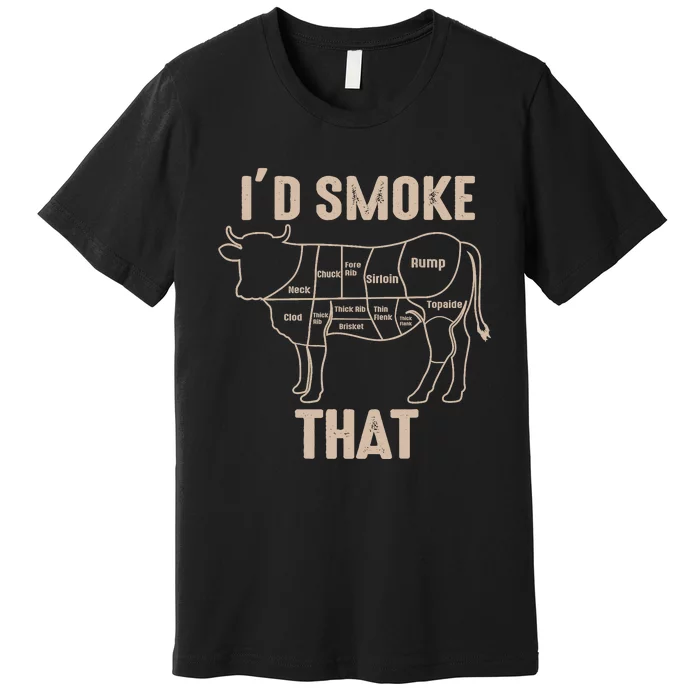 Funny BBQ Grilling Quote Cow Premium T-Shirt