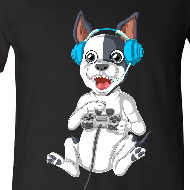 French Bulldog Gamer V-Neck T-Shirt