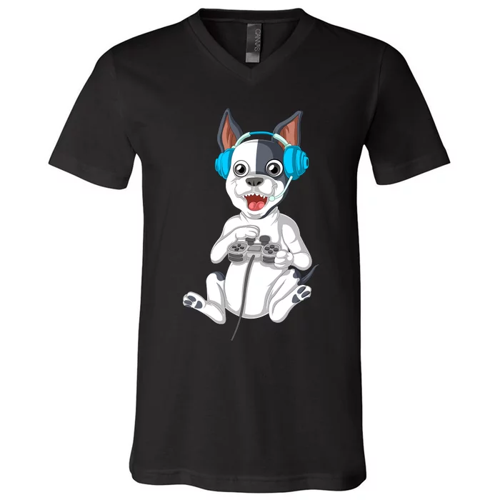 French Bulldog Gamer V-Neck T-Shirt