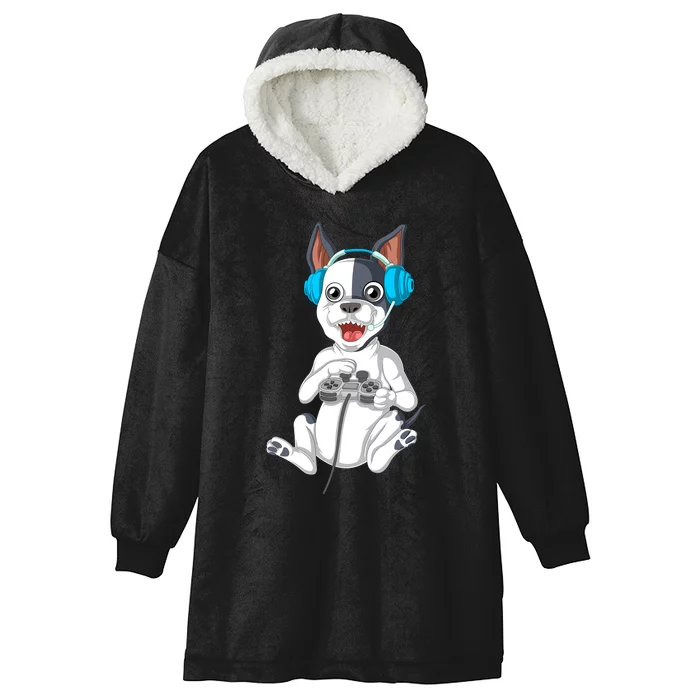 French Bulldog Gamer Hooded Wearable Blanket