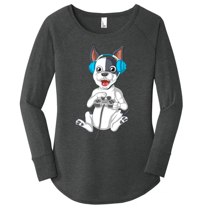 French Bulldog Gamer Women's Perfect Tri Tunic Long Sleeve Shirt