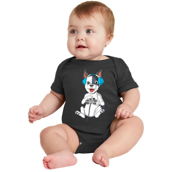 French Bulldog Gamer Baby Bodysuit