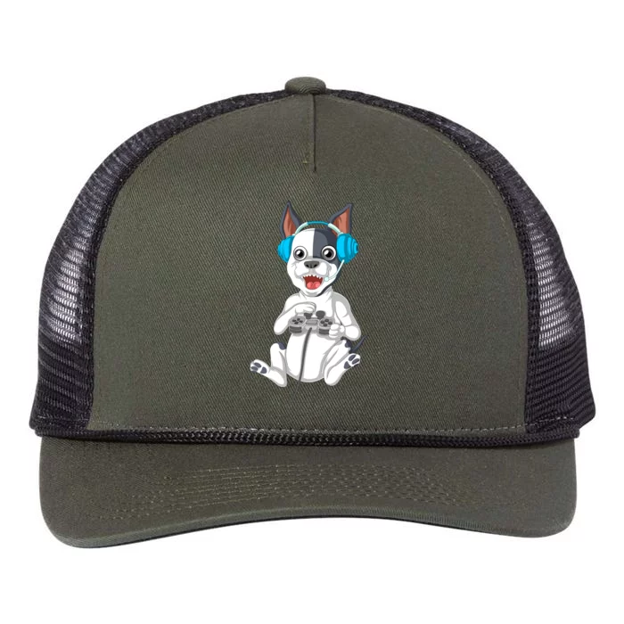 French Bulldog Gamer Retro Rope Trucker Hat Cap