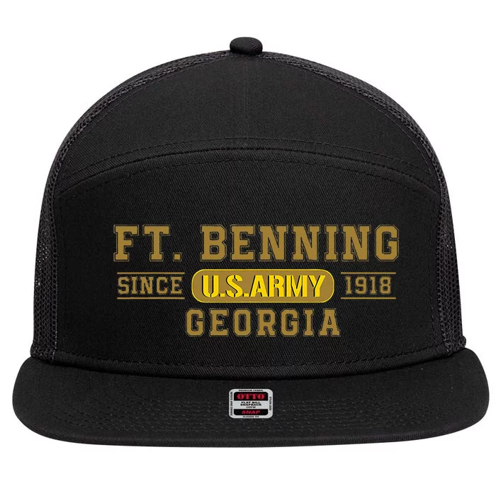 Fort Benning Georgia Harmony Church Airborne And Infantry 7 Panel Mesh Trucker Snapback Hat