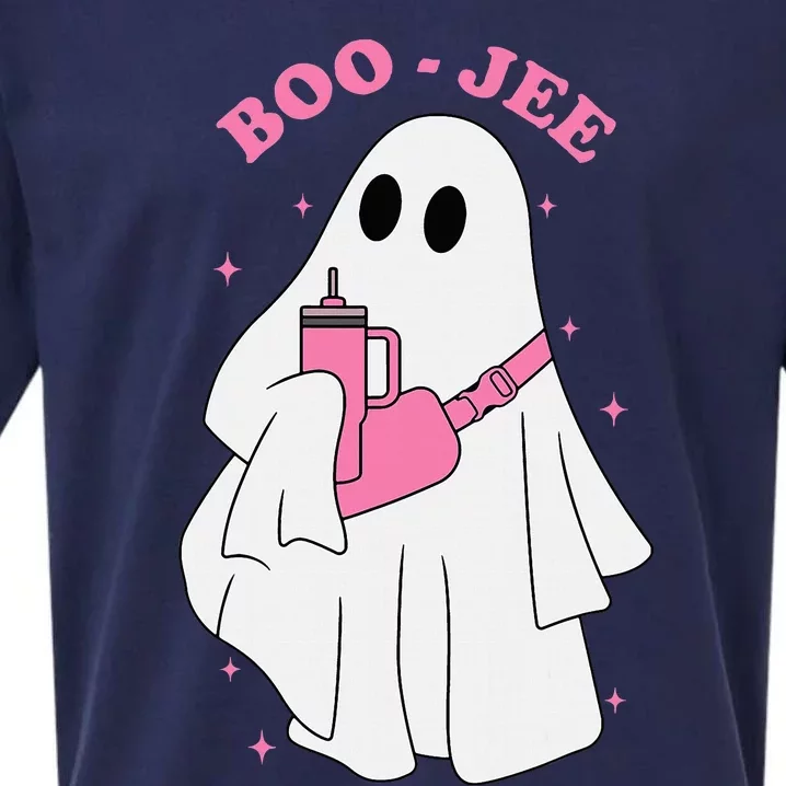 Funny Boojee Ghost Halloween Boo Jee Ghost Spooky Season Sueded Cloud Jersey T-Shirt