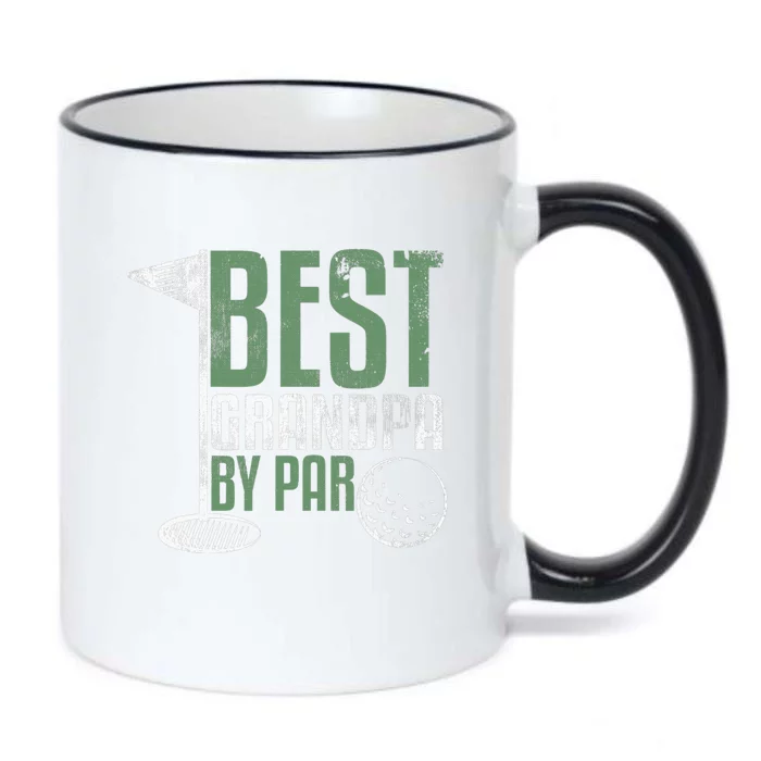 Funny Best Grandad By Par Father's Day Golf Gifts Grandpa Black Color Changing Mug