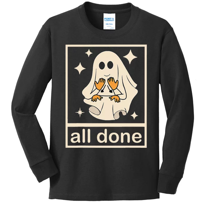 Funny Boojee Ghost All Done Slp Speech Therapy Halloween Gift Kids Long Sleeve Shirt