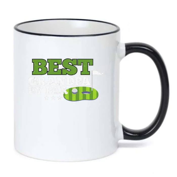 Funny Best Grandad By Par Father's Day Golf Gifts Grandpa Black Color Changing Mug