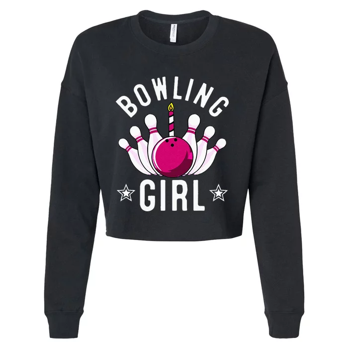 Funny Bowling Gift For Cool Bowler Birthday Party Cropped Pullover Crew