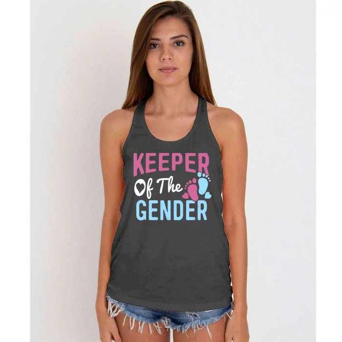 Funny Baby Gender Reveal - Keeper of the Gender Women's Knotted Racerback Tank