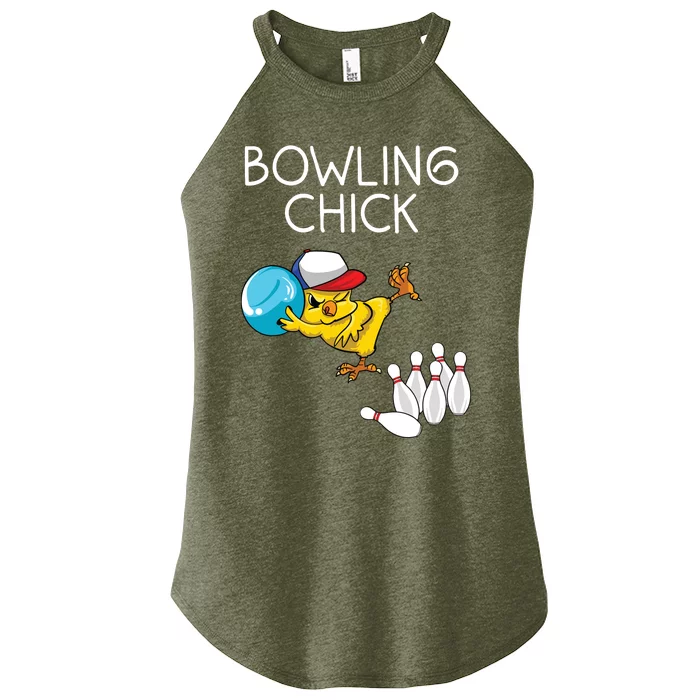 Funny Bowling Gift Women Cute Bowling Chick Sports Athlete Women’s Perfect Tri Rocker Tank