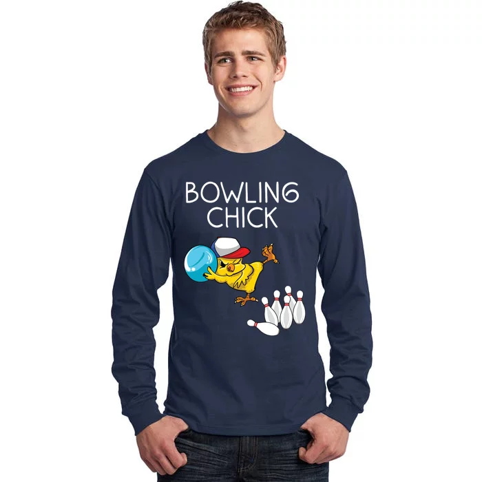 Funny Bowling Gift Women Cute Bowling Chick Sports Athlete Tall Long Sleeve T-Shirt