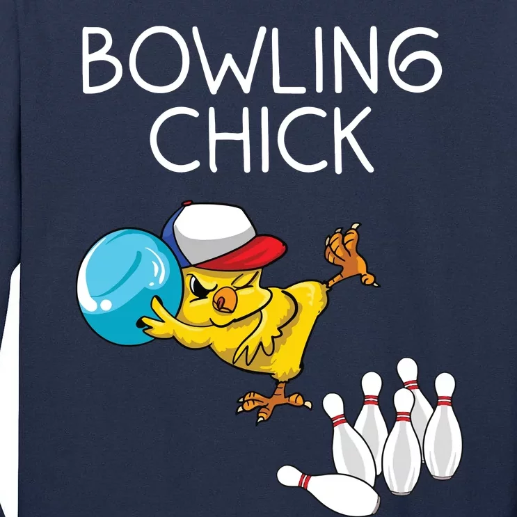 Funny Bowling Gift Women Cute Bowling Chick Sports Athlete Tall Long Sleeve T-Shirt