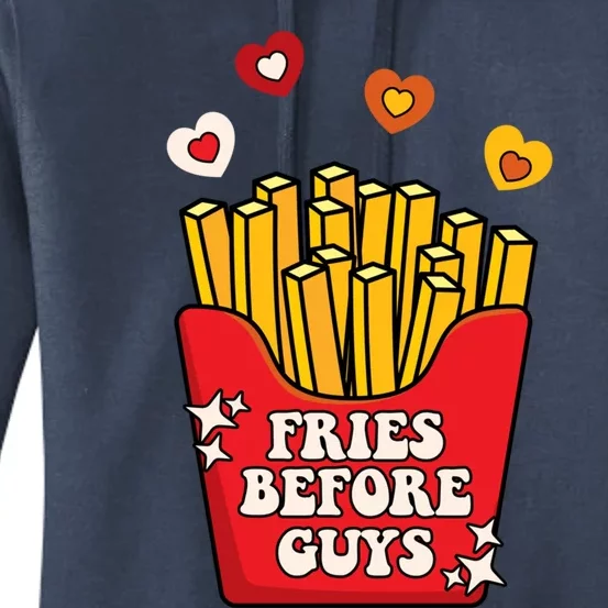 Fries Before Guys: Valentines Present Girls Dating Gift Women's Pullover Hoodie