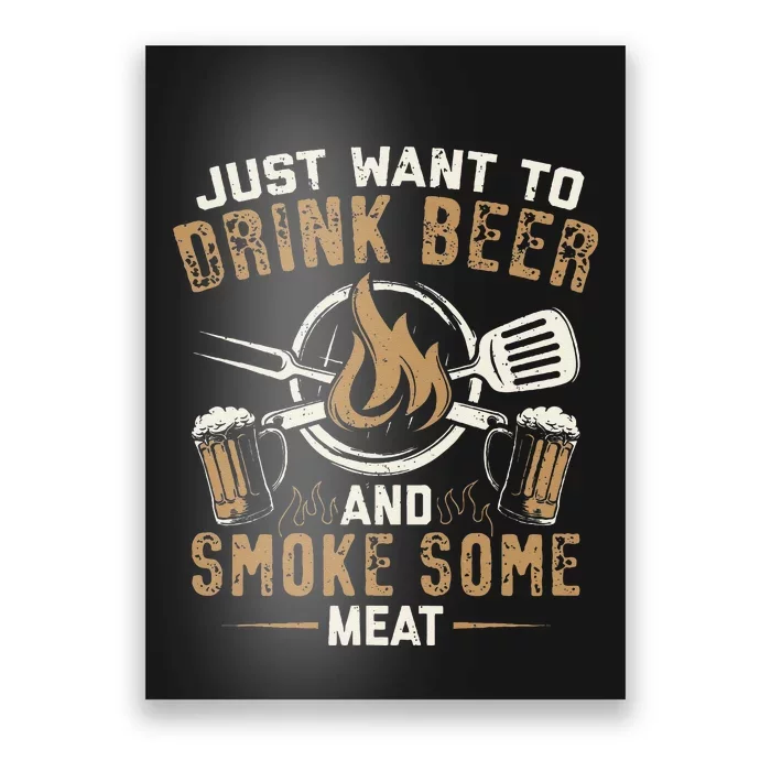 Funny BBQ Grill Chef Grilling Master Barbecue Lover BBQ Poster