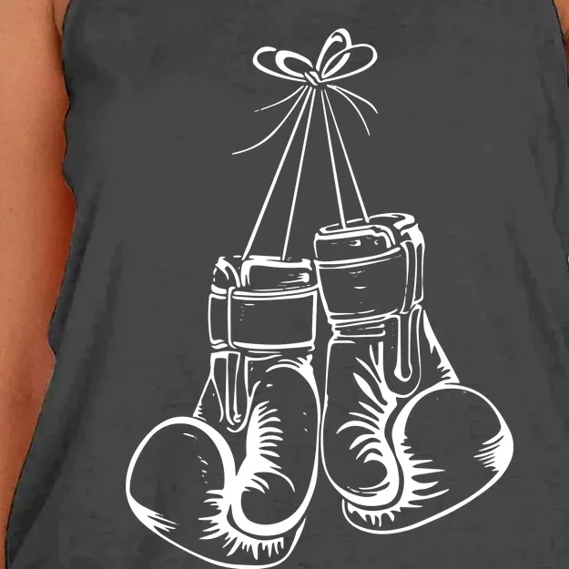 Funny Boxing Gift For Boxer Gloves Boxing Athletes Women's Knotted Racerback Tank