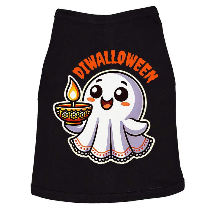 Fun Boo Ghost Lantern Diwali Deepavali Halloween Diwalloween Doggie Tank