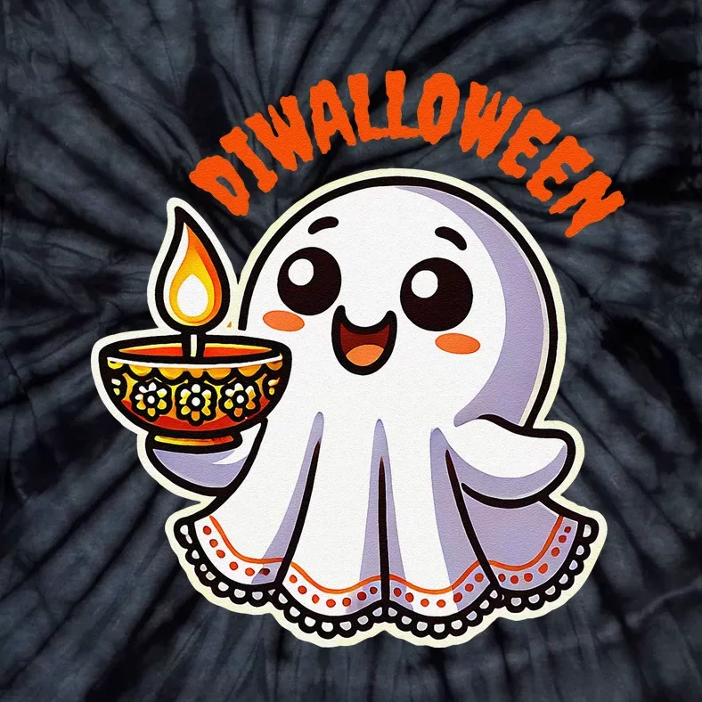 Fun Boo Ghost Lantern Diwali Deepavali Halloween Diwalloween Tie-Dye T-Shirt