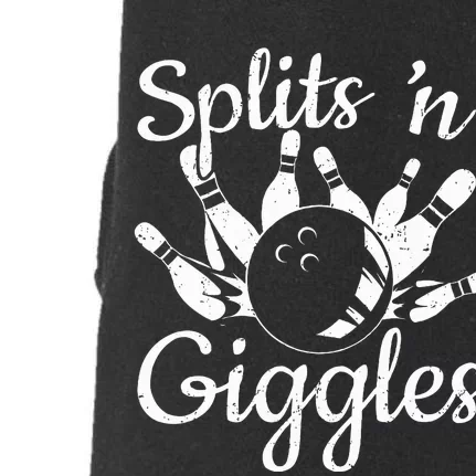 Funny Bowling Gifts Splits N Giggles Doggie 3-End Fleece Hoodie