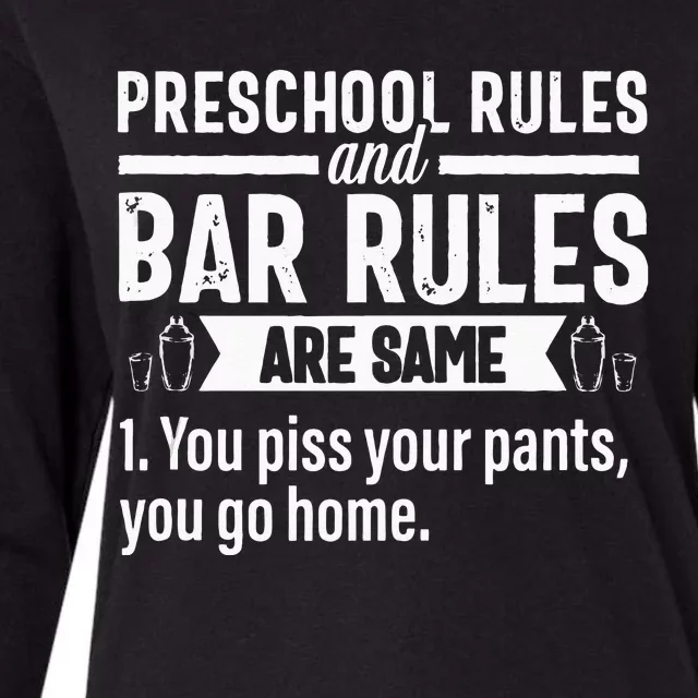 Funny Bartender Gift Women Men Rules Bartending Mixologist Womens Cotton Relaxed Long Sleeve T-Shirt